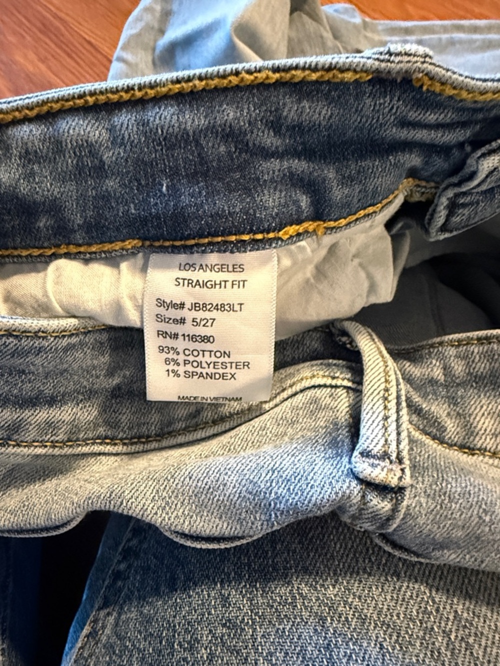 Judy Blue Light Blue straight Leg Jeans with Frayed Hem - Picture 4 of 8